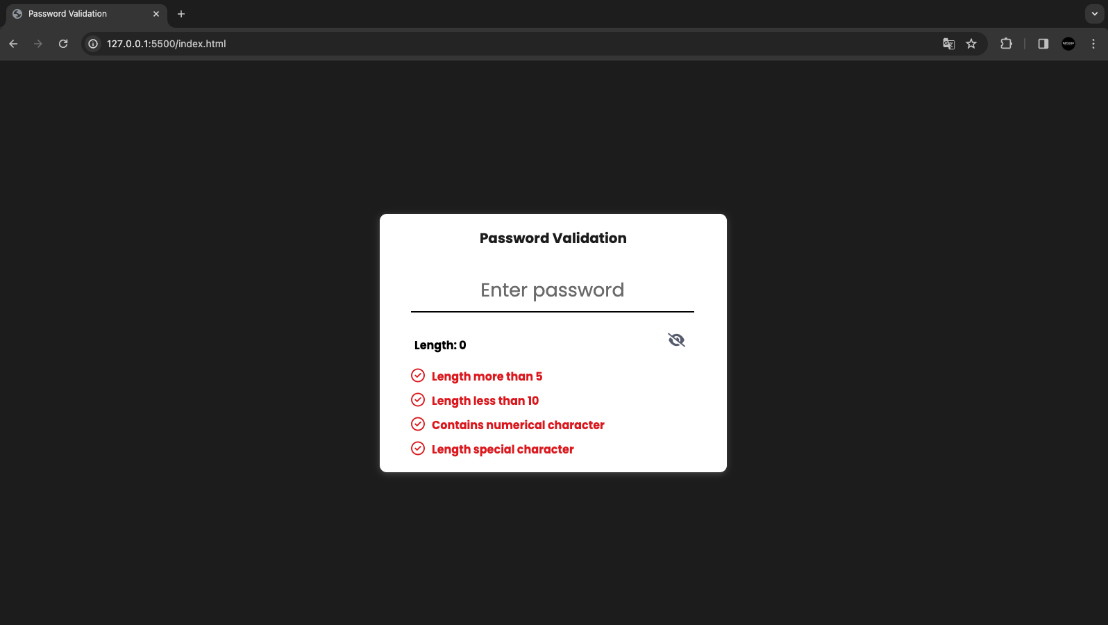 Password Validation